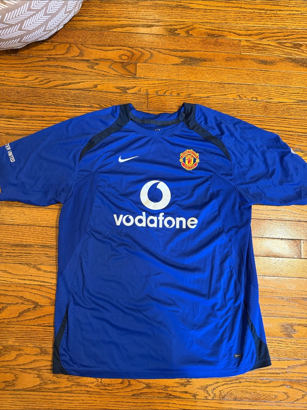 Nike Blue Manchester United Vodafone Short-Sleeve Jersey